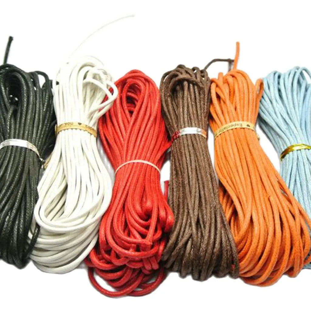 120m Waxed Cotton Beading Cord 2mm | 12 Mixed Colors Jewelry Beading Cord QXL Default Title