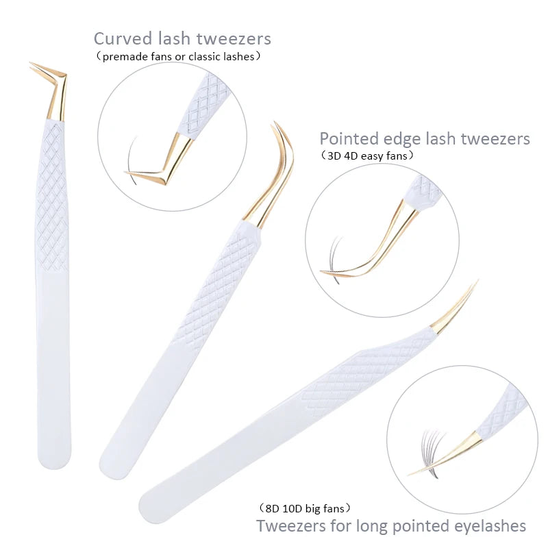Anti-Static Precision Tweezers for Eyelash Extensions | HMQ Eyelash Tweezers QXL
