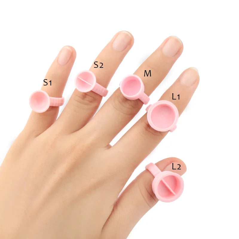 100-Pack Disposable Glue Rings for Lash & Tattoo Artists Disposable Glue Rings QXL