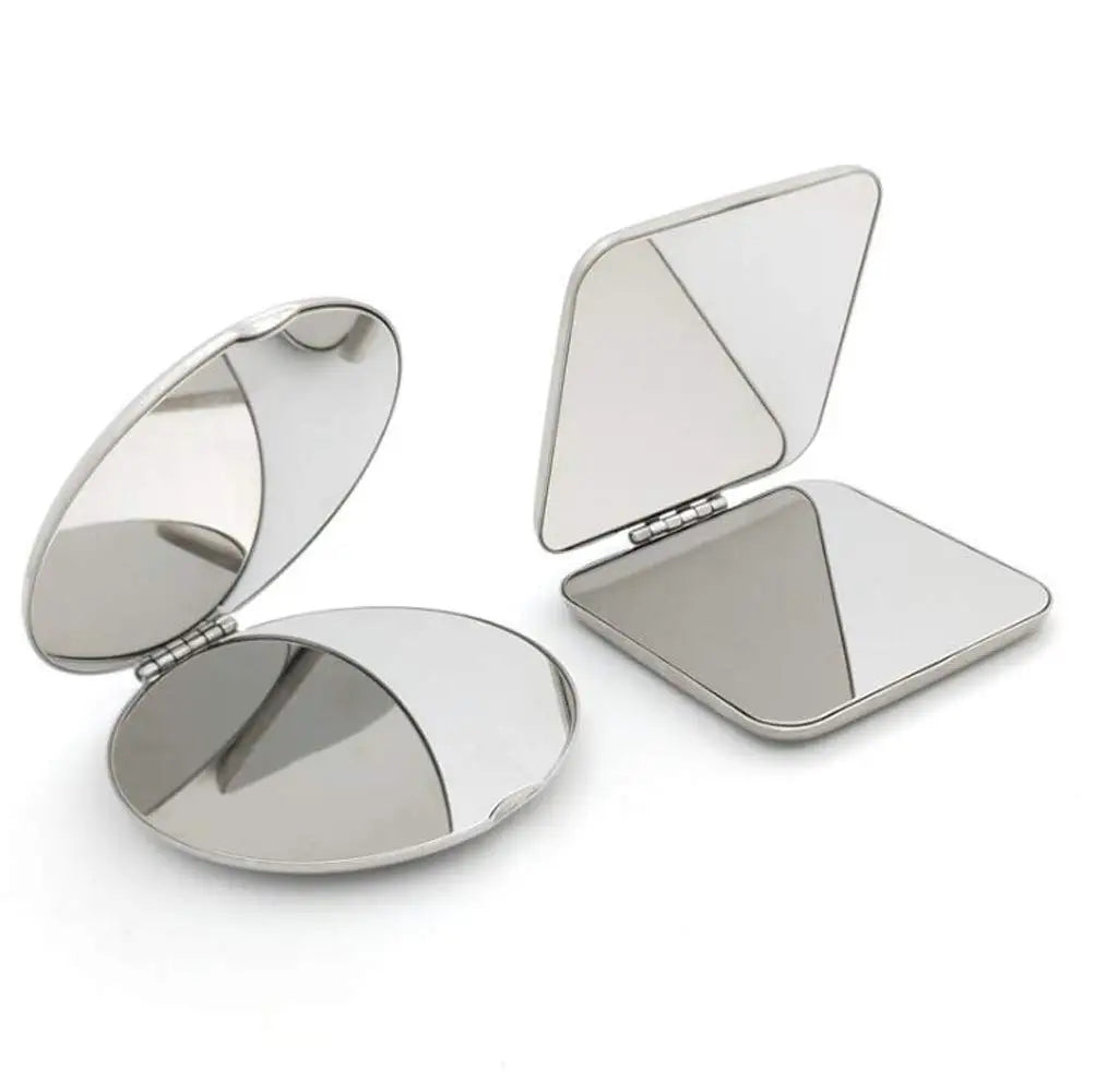 Foldable Stainless Steel Compact Travel Makeup Mirror | 2-Sided Compact Travel Mirror QXL