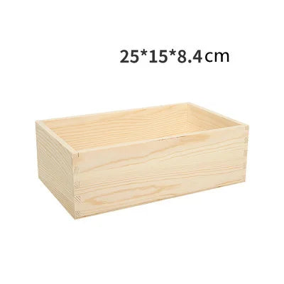 Retro Wooden Storage Box | Open Top Rectangular Organizer Wooden Storage Box QXL 7 China Mainland