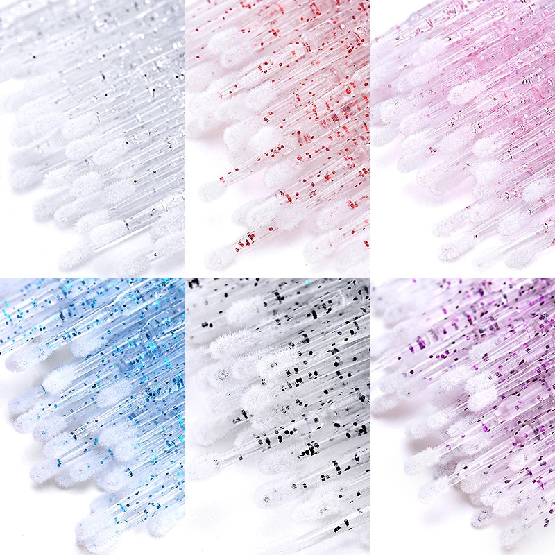 50-Pack Disposable Micro Brushes for Eyelash Extensions Lash Extension Brush QXL
