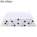 Reusable Spoolie Eyebrow Brush Tubes with Resin Drill Caps Spoolie Brush Set QXL Mix 100pcs