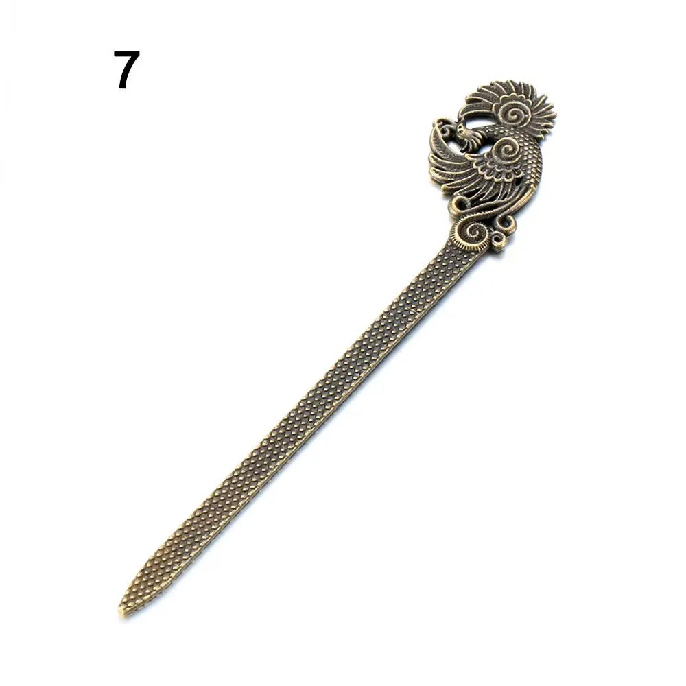 Vintage Bronze Metallic Hair Stick Clip | Women's Hairpin Hair Stick Hairpin QXL 7