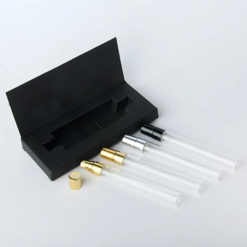 10-Pack 10ml Refillable Glass Perfume Spray Bottles & Gift Boxes Perfume Atomizer Set QXL