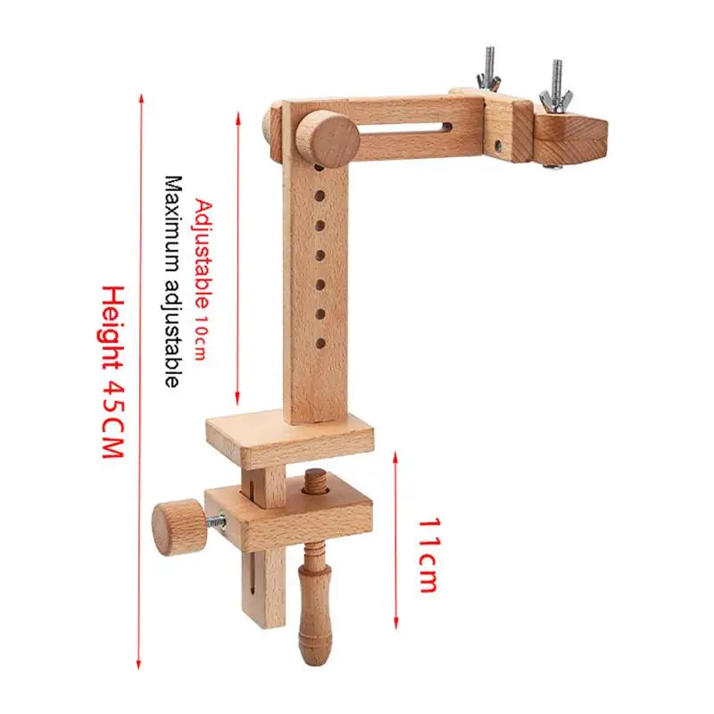 Bamboo Embroidery Hoop Desktop Stand | 360° Adjustable Frame Embroidery Frame Stand QXL