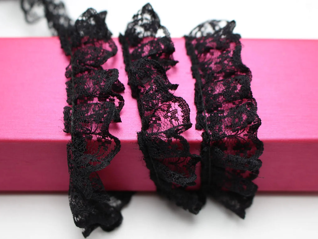5m Ruffle Lace Trim Ribbon 23mm | Wedding Sewing DIY Craft Lace Trim Ribbon QXL