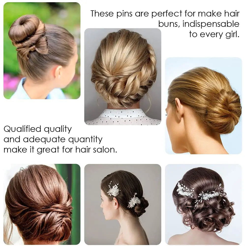500-Pack U-Shaped Bobby Pins | Blonde, Black, Brown & Silver Hair Pins Set QXL