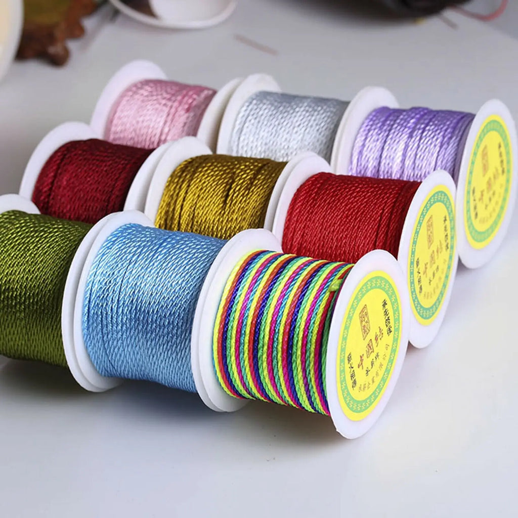 10m Nylon Braided Satin Cord 2mm | Chinese Knotting String Craft Braided Cord QXL