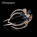 Crystal Rhinestone Duckbill Hair Clip | Wedding & Party Rhinestone Hair Clip QXL Champagne2