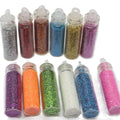 12 Mini Glass Vial Nail Art Glitter Dust Set – Mixed Colours Nail Art Glitter Set QXL Default Title
