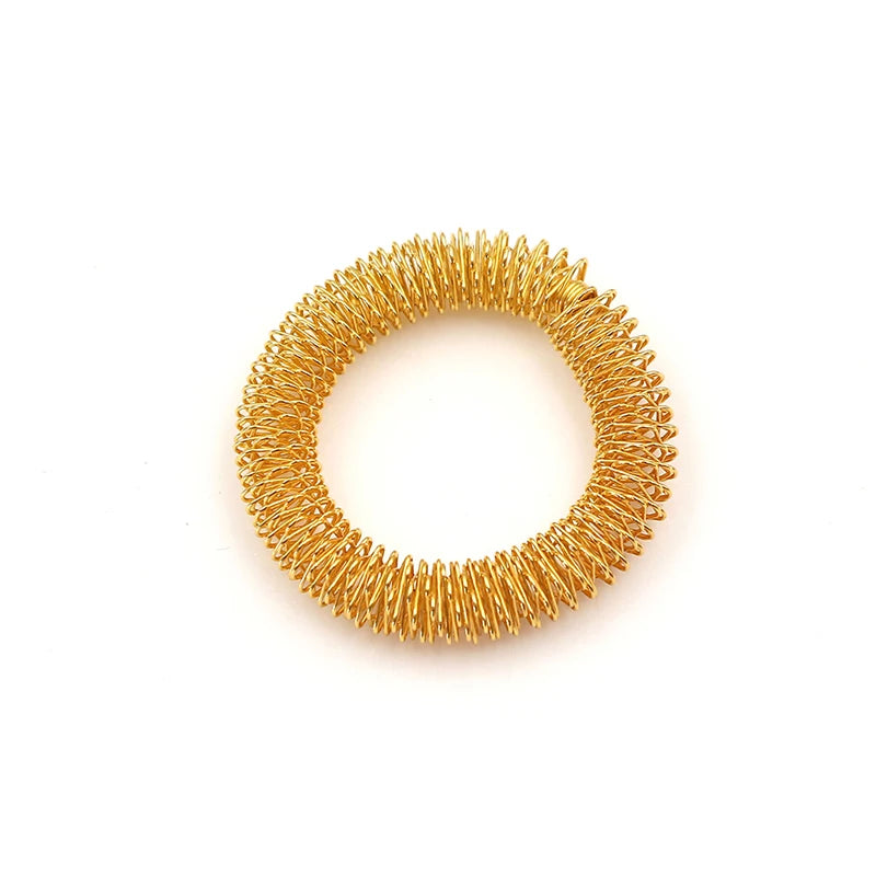 Stainless Steel Wrist Acupressure Massage Ring | Unisex Acupressure Massage Ring QXL Gold