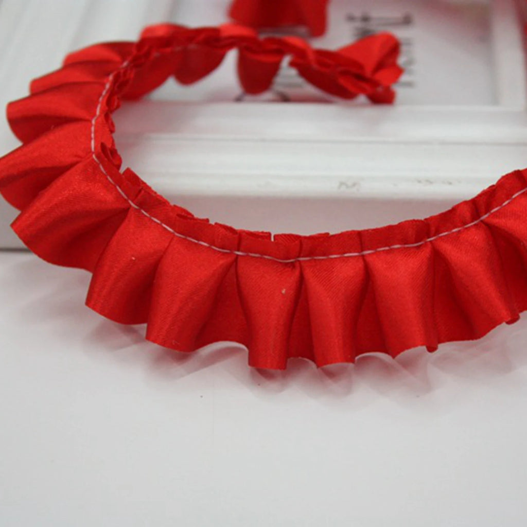 5.5 Yard Ruffle Satin Ribbon Trim 25mm | Sewing & Crafts Satin Ribbon Trim QXL
