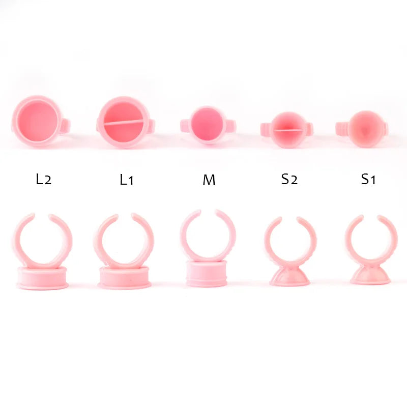 100-Pack Disposable Glue Rings for Lash & Tattoo Artists Disposable Glue Rings QXL
