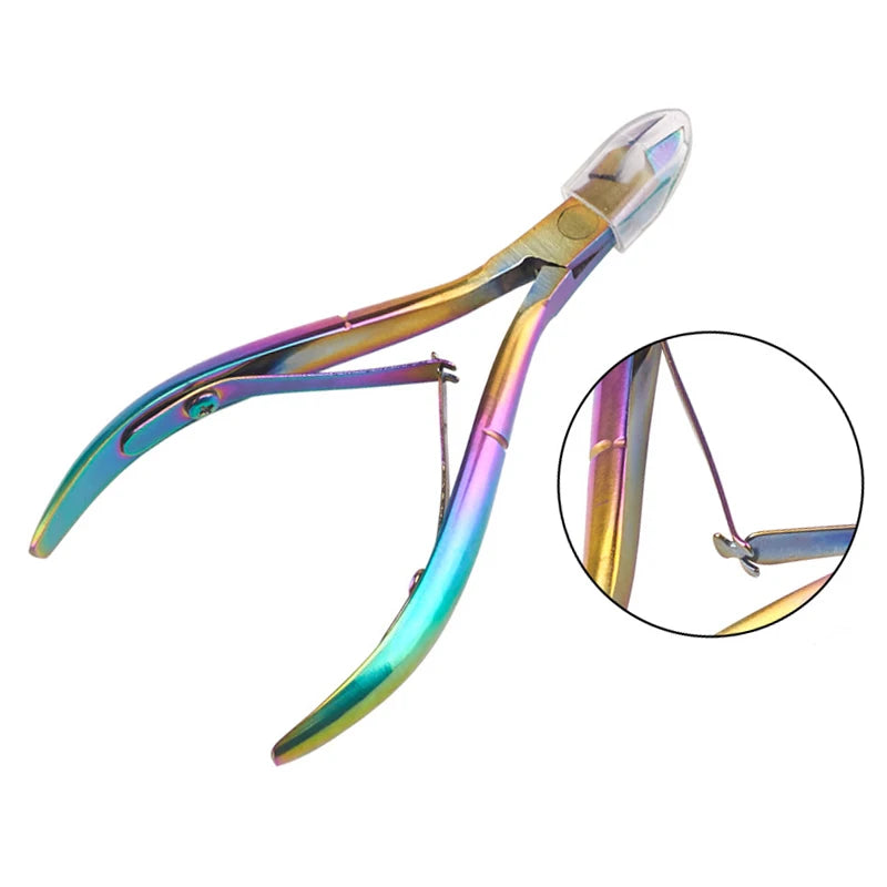 Rainbow Stainless Steel Cuticle Pusher & Nail Art Tool Cuticle Pusher Tool QXL