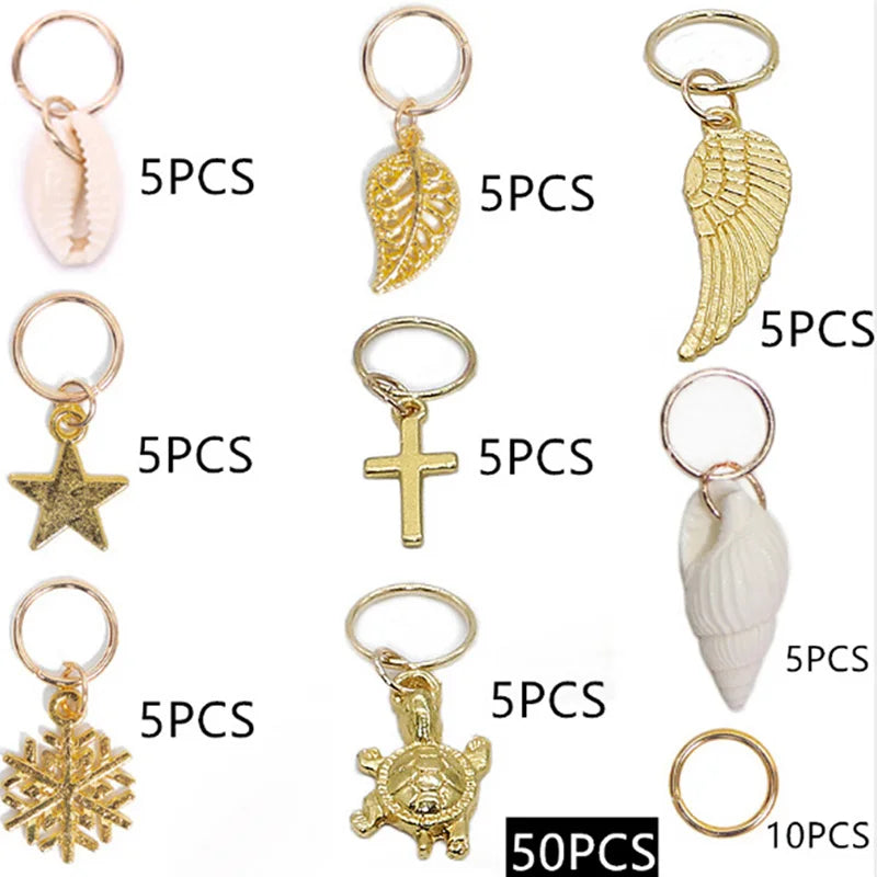 Metal Dreadlock Hair Rings Beads & Braid Cuffs | 10–100 Pcs Hair Braid Rings QXL