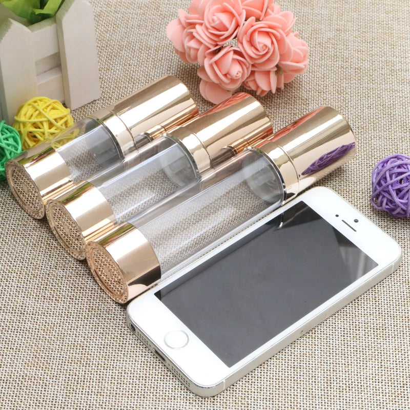 Airless Pump Bottle Gold & Clear | 15ml 30ml 50ml Lotion Airless Pump Bottle QXL