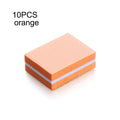 10-Pack Mini Double-Sided Sponge Nail Buffer Files | Manicure Nail Buffer File QXL orange