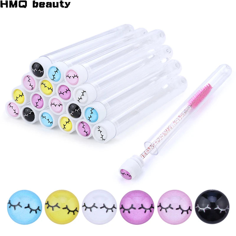 Reusable Spoolie Eyebrow Brush Tubes with Resin Drill Caps Spoolie Brush Set QXL
