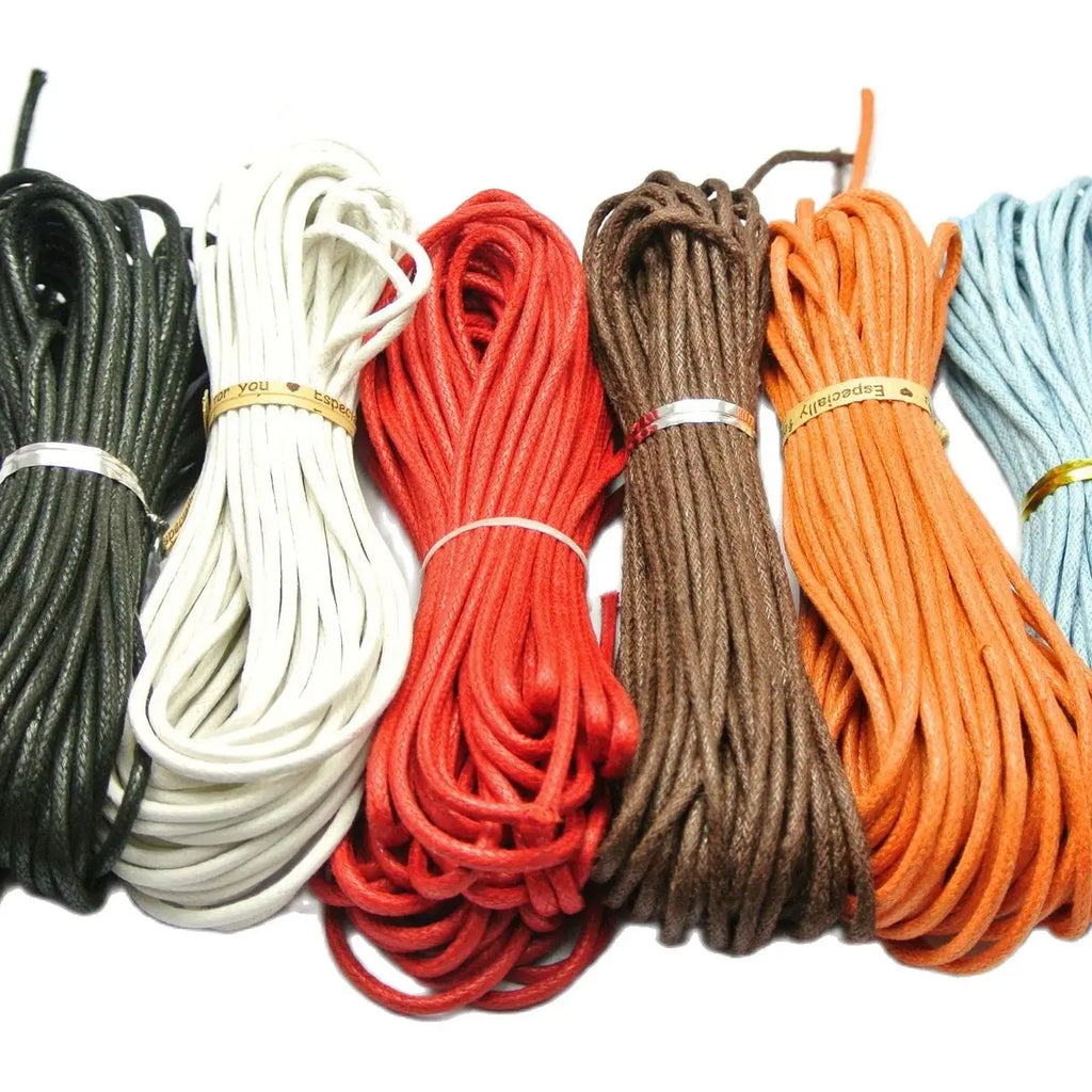 120m Waxed Cotton Beading Cord 2mm | 12 Mixed Colors Jewelry Beading Cord QXL