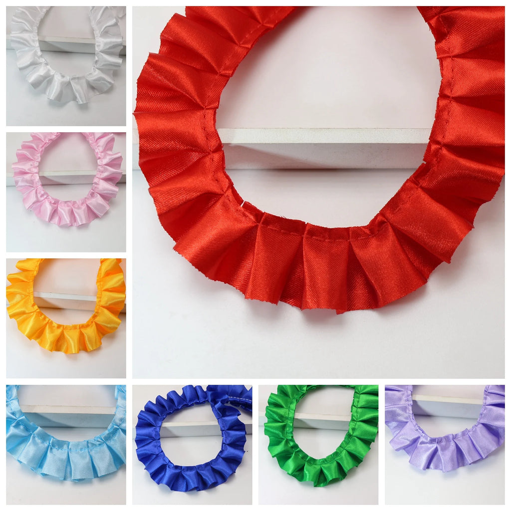 5.5 Yard Ruffle Satin Ribbon Trim 25mm | Sewing & Crafts Satin Ribbon Trim QXL