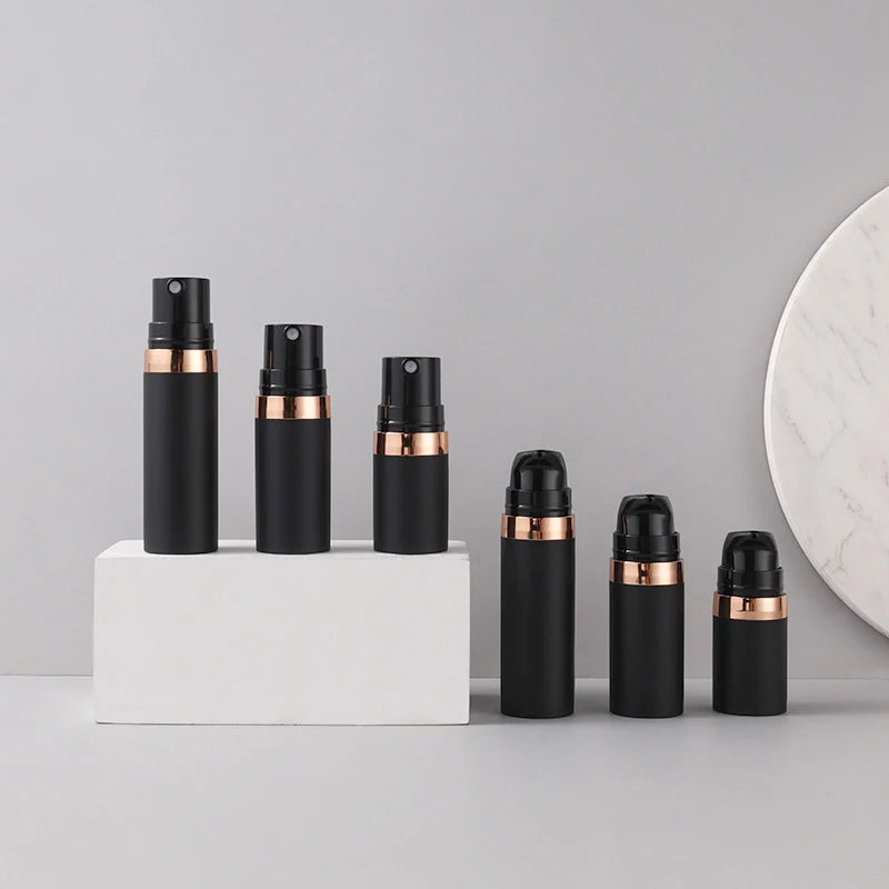 Black Airless Pump Bottle 15ml 30ml 50ml | Travel Lotion Container Airless Pump Bottle QXL