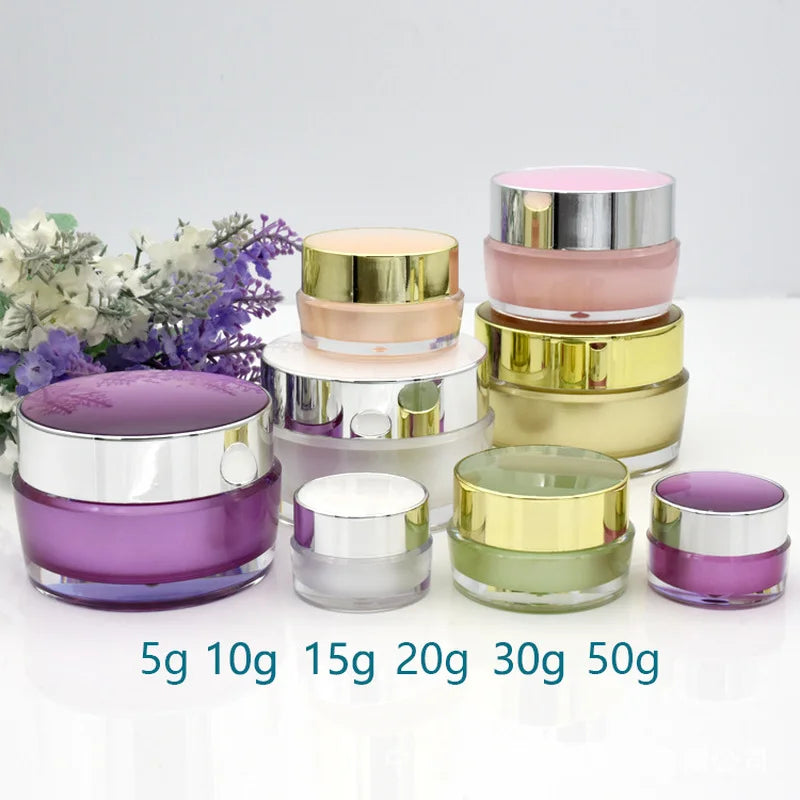 5g–50g Refillable Cosmetic Cream Jar | Pink, Purple, Gold, White Cosmetic Cream Jar QXL