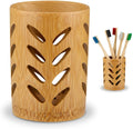 Bamboo Toothbrush Holder | Drainage & 360° Air Circulation Toothbrush Holder QXL Leaf Style