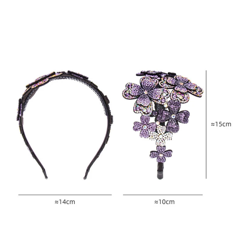 Elastic Rhinestone Beaded Headband | Handmade Vintage Hair Band Rhinestone Headband QXL