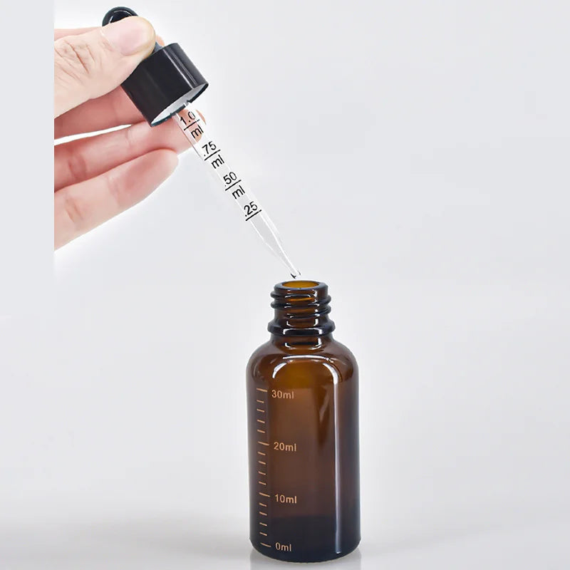 Amber Glass Dropper Bottles 5ml–100ml | UV-Protective Refillable Glass Dropper Bottle QXL