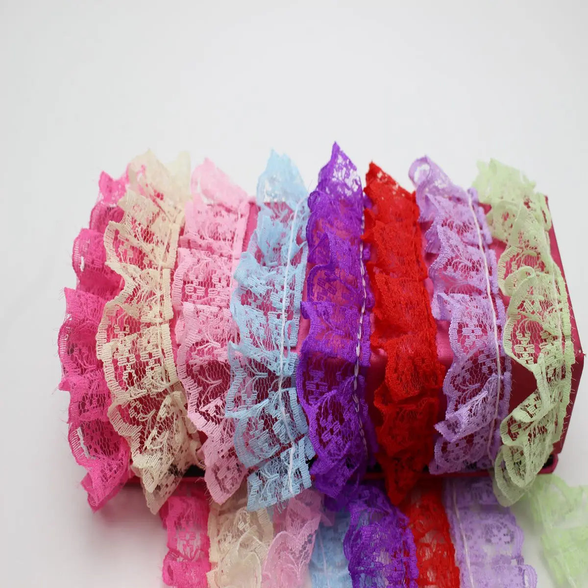 5m Ruffle Lace Trim Ribbon 23mm | Wedding Sewing DIY Craft Lace Trim Ribbon QXL