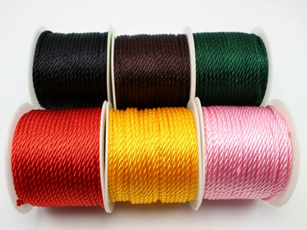 10m Nylon Braided Satin Cord 2mm | Chinese Knotting String Craft Braided Cord QXL