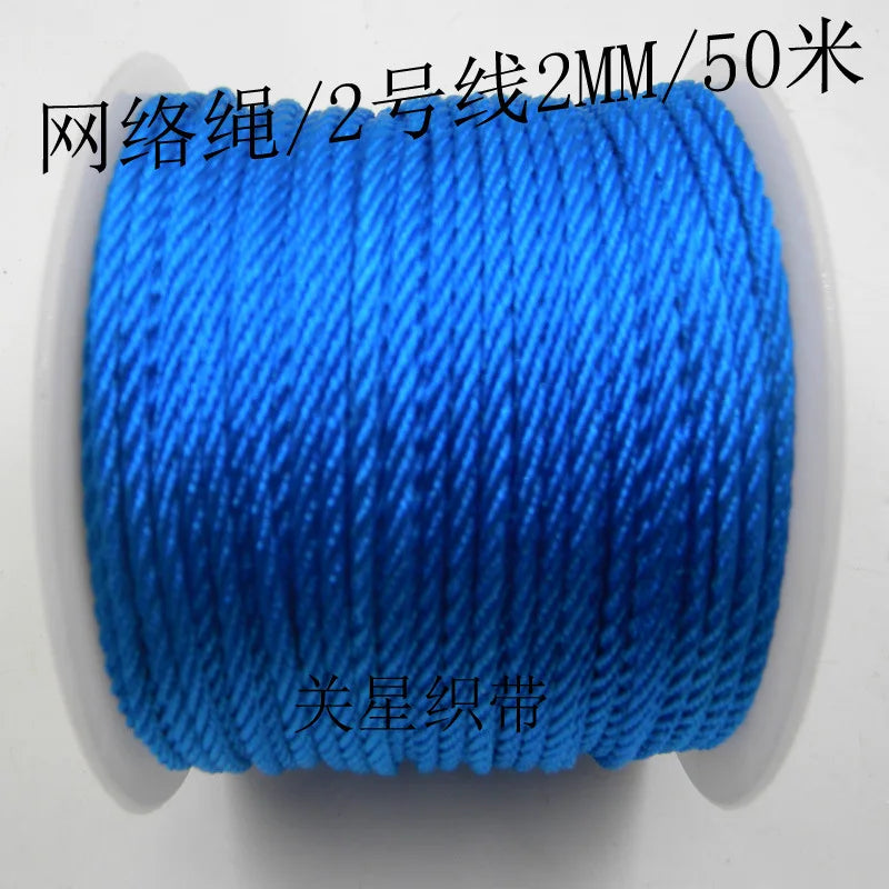 50m Red Nylon Twisted Rope 2mm | High-Tenacity Craft String Craft Rope QXL