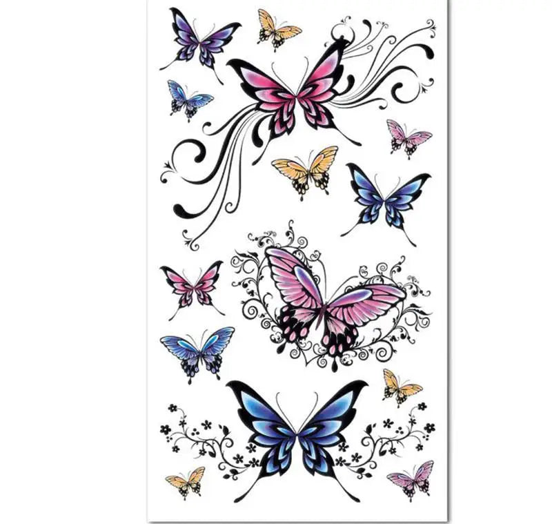 Butterfly Temporary Tattoo Sticker | Waterproof Body Art Temporary Tattoo QXL