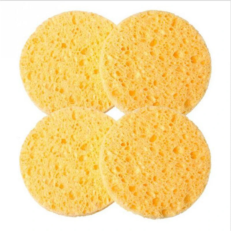 10-Pack Natural Wood Fiber Face Cleansing Sponges 8cm Face Cleansing Sponge QXL
