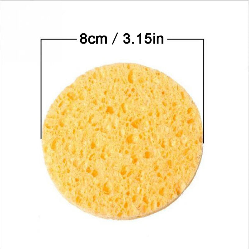 10-Pack Natural Wood Fiber Face Cleansing Sponges 8cm Face Cleansing Sponge QXL