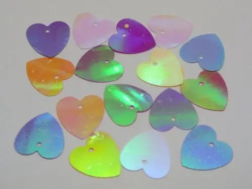 600 Flat Heart Sequins 16mm | Loose Paillettes Sewing Crafts Craft Sequins QXL Multi-Colored