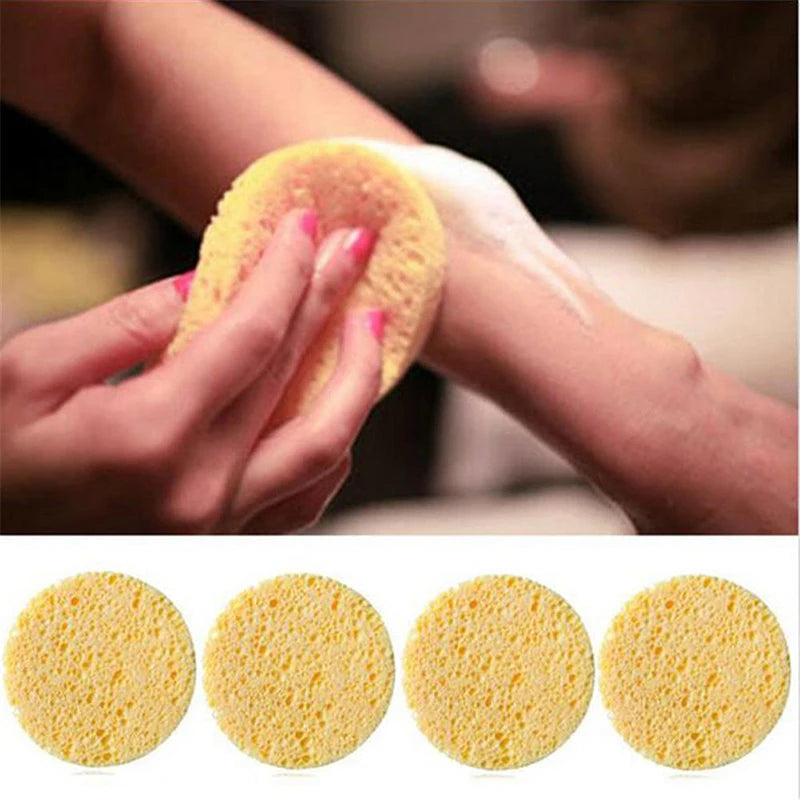 10-Pack Natural Wood Fiber Face Cleansing Sponges 8cm Face Cleansing Sponge QXL