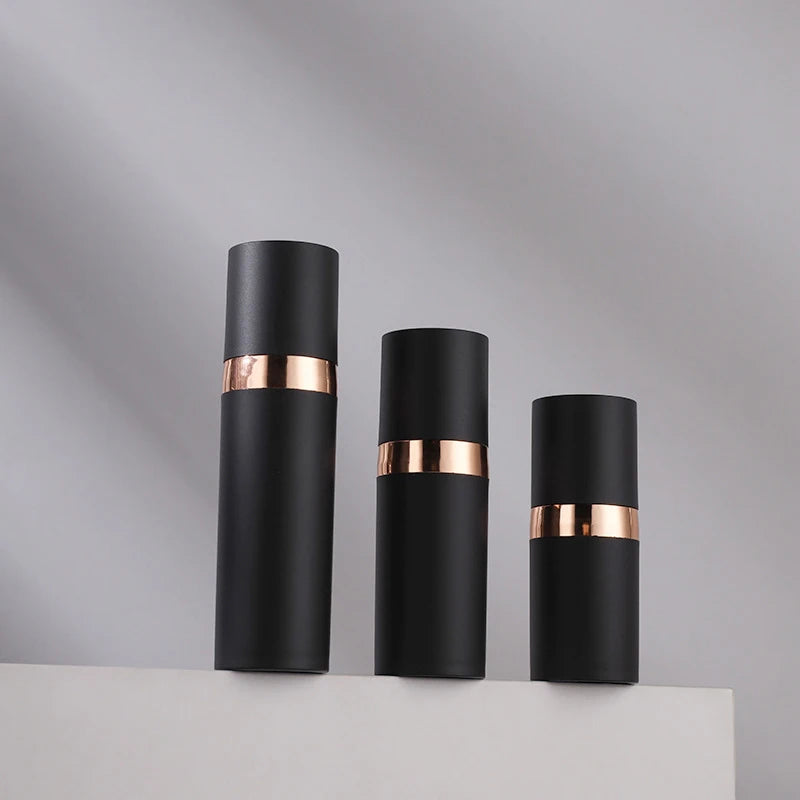 Airless Pump Bottle 15ml 30ml 50ml Black Lightproof Travel Container Airless Pump Bottle QXL