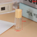 Roll-On Glass Bottles 1–5ml | Bamboo Lid Refillable Essential Oil Refillable Roll-On Bottle QXL as picture