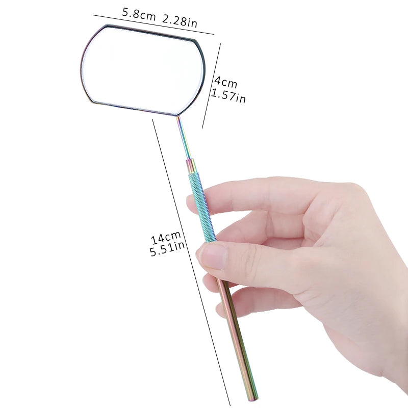 Stainless Steel Eyelash Mirror | Long Handle Lash Extension Tool Lash Extension Mirror QXL