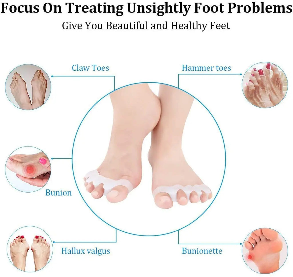 Silicone Toe Separators & Big Toe Straightener | Universal Fit Silicone Toe Separator QXL