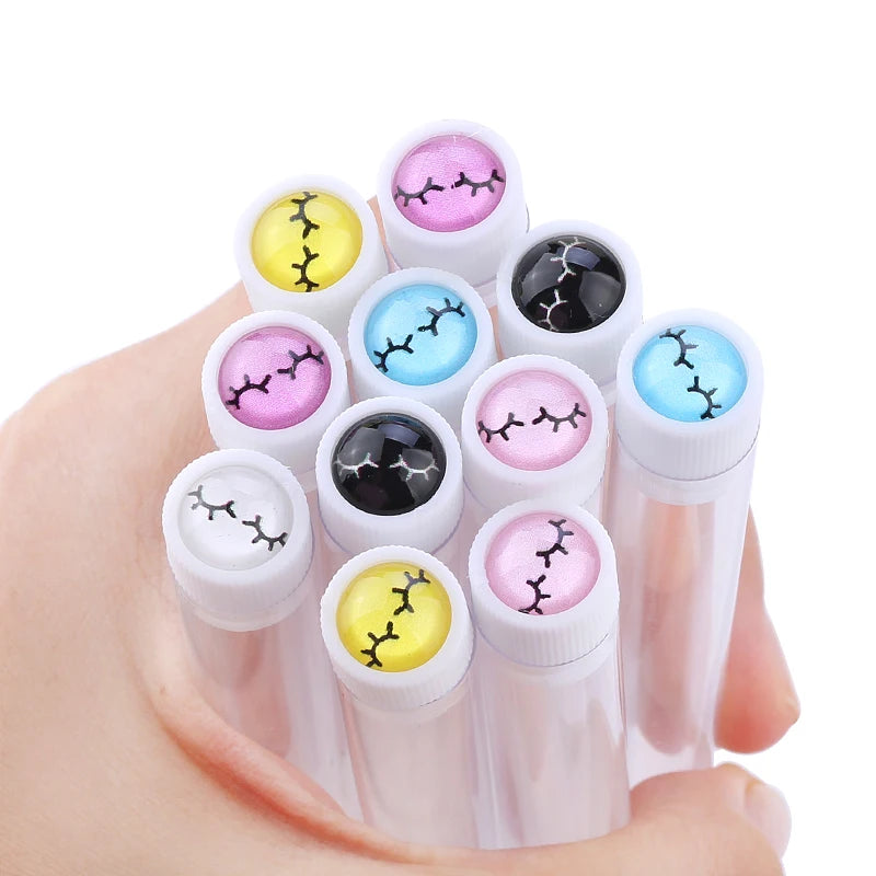 Reusable Spoolie Eyebrow Brush Tubes with Resin Drill Caps Spoolie Brush Set QXL