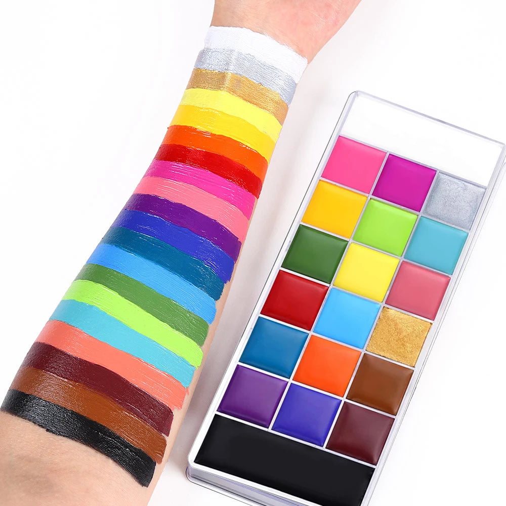 VERONNI 20-Color Face & Body Paint Palette – Halloween Party Face & Body Paint QXL
