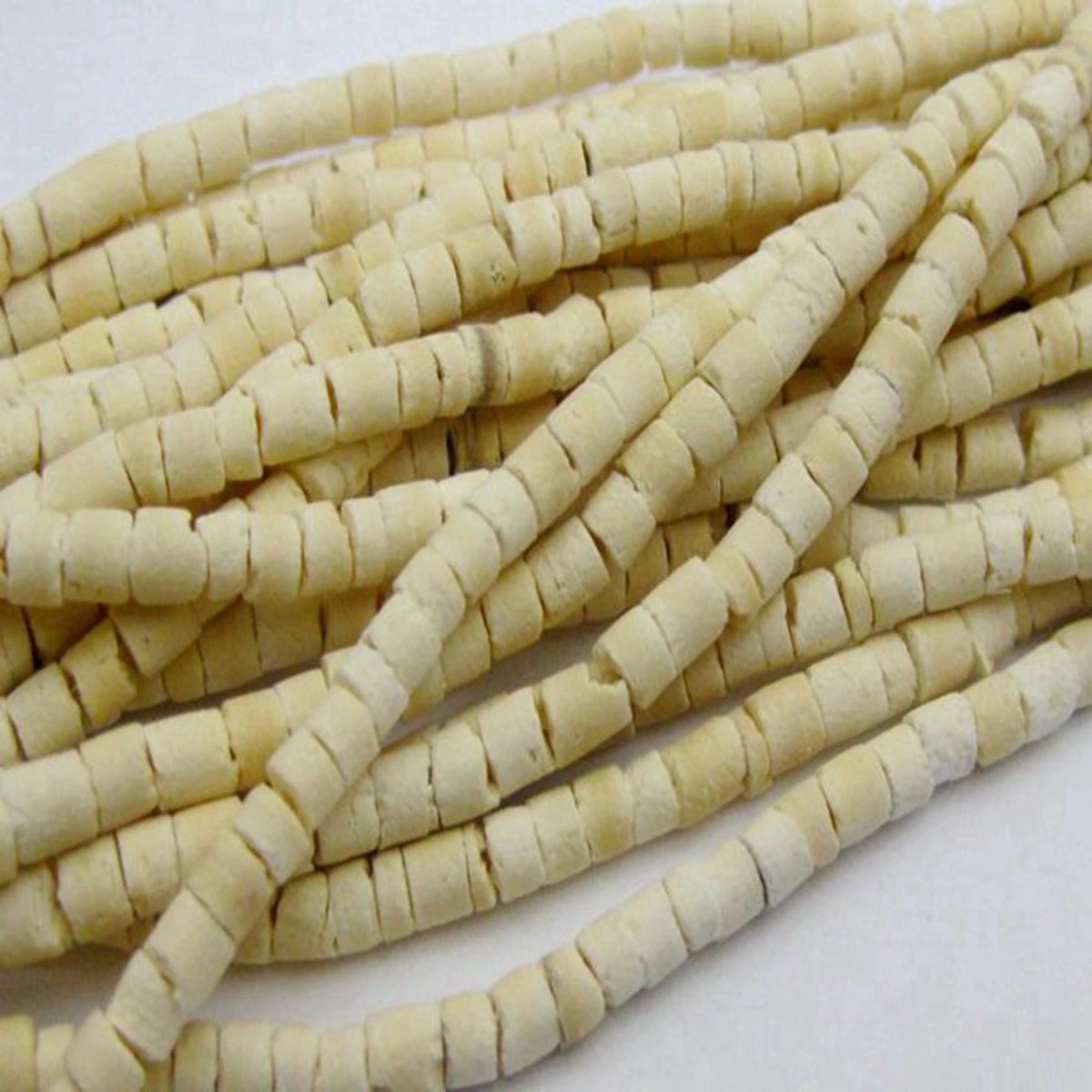 Natural Coconut Heishi Beads 3mm – 5 Strands 22" Various Colours Craft Beads QXL White Color
