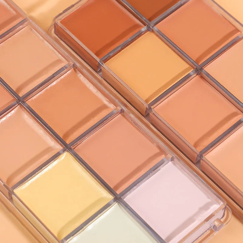 VERONNI 12-Color Cream Concealer Palette with Brush | All Skin Cream Concealer Palette QXL
