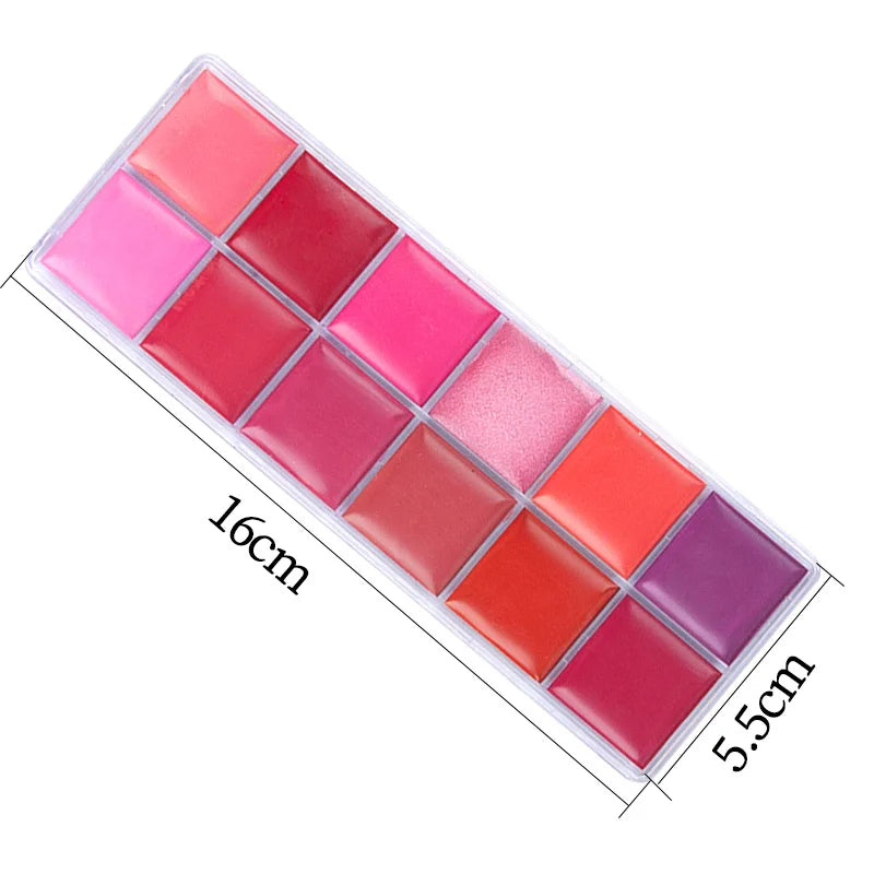 VERONNI 12-Color Moisturizing Lip Gloss Palette | Long-Lasting Lip Gloss Palette QXL