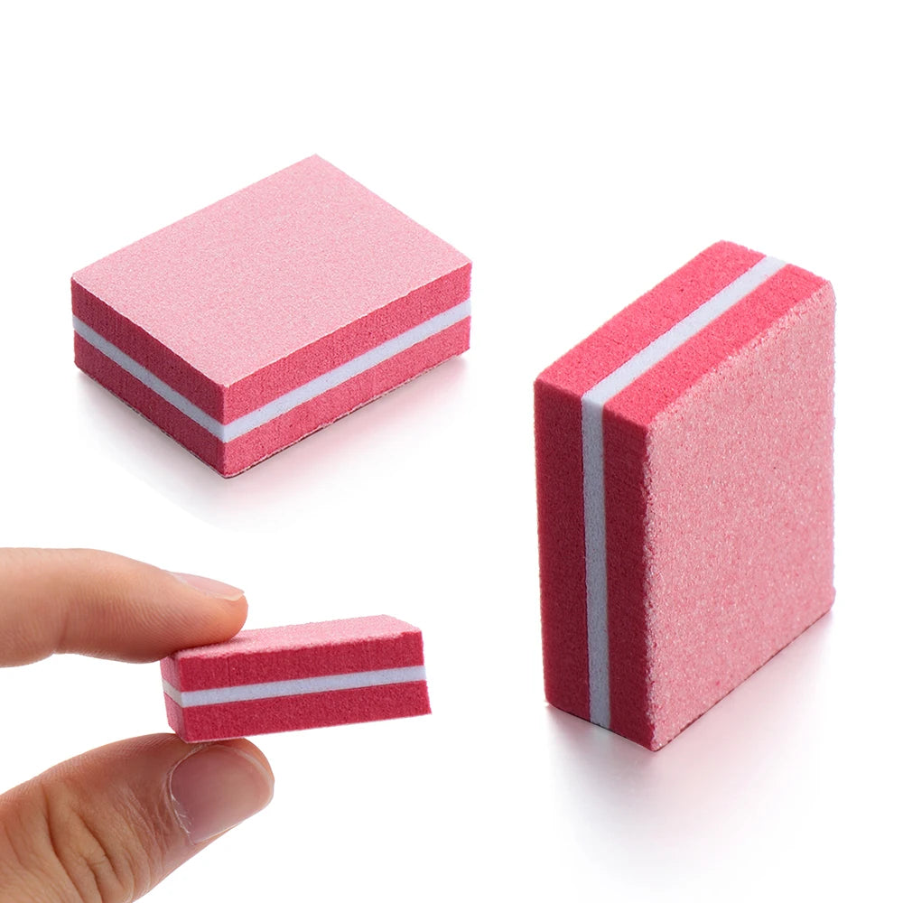 10-Pack Mini Double-Sided Sponge Nail Buffer Files | Manicure Nail Buffer File QXL