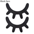2-Pack 3D Wooden Eyelash Wall Decor Stickers | Beauty Salon Wooden Wall Decal QXL Black 2pcs