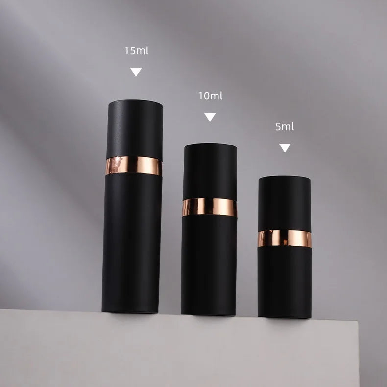 Black Airless Pump Bottle 15ml 30ml 50ml | Travel Lotion Container Airless Pump Bottle QXL